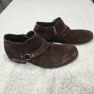 Donald J. PLINER Bakula chocolate brown suede leather‎ boots size 8